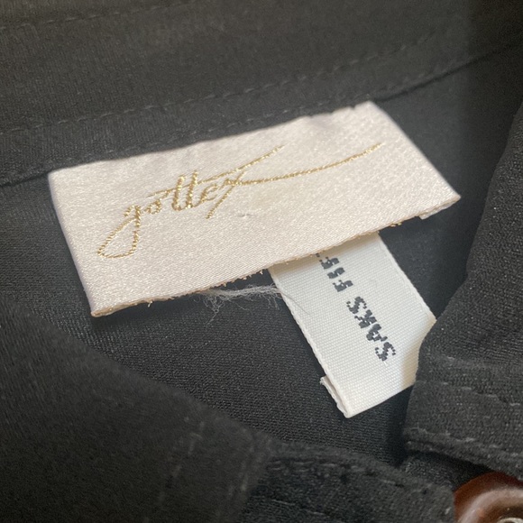 Saks Fifth Avenue Gottex Black Button Front Long Sleeve Size M. - Picture 10 of 11